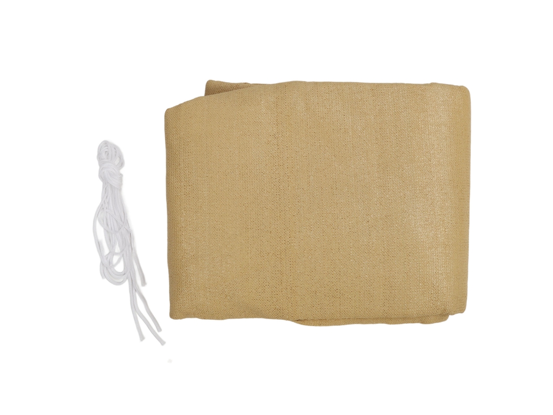 Toldo vela rectangular de polietileno de alta densidad beige de 4 x 6 m para jardín y piscina.