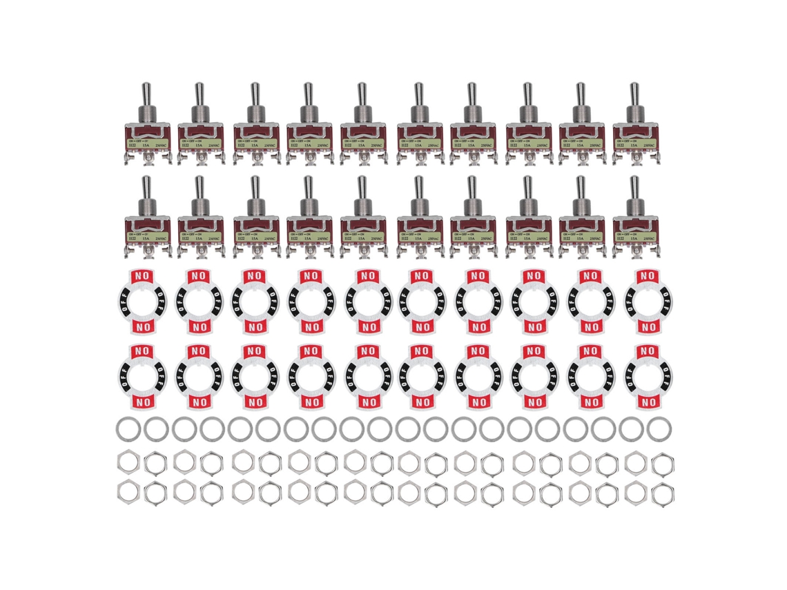 20 Conjuntos Interruptor Toggle Rocker Auto-bloqueo 3 Terminales 3 Posiciones Kit Eléctrico Ac
