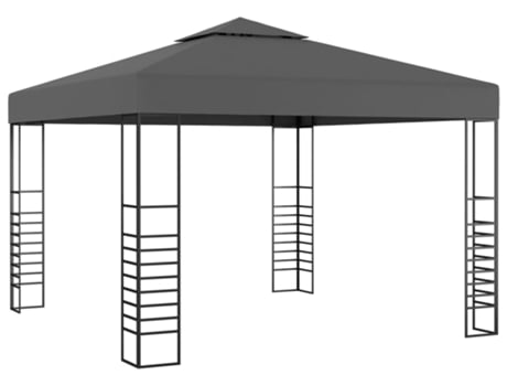 vidaXL Carpa cenador de jardín gris antracita 3x3 m