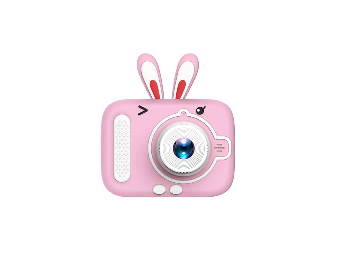 Cámara digital de dibujos animados Cuich, 2000 W píxeles, zoom 3x, cámaras duales delantera y trasera, enfoque automático Pink Rabbit