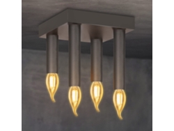 Zmh Lámpara De Techo Retro Industrial De Metal Gris E14 Para Cocina Y Comedor