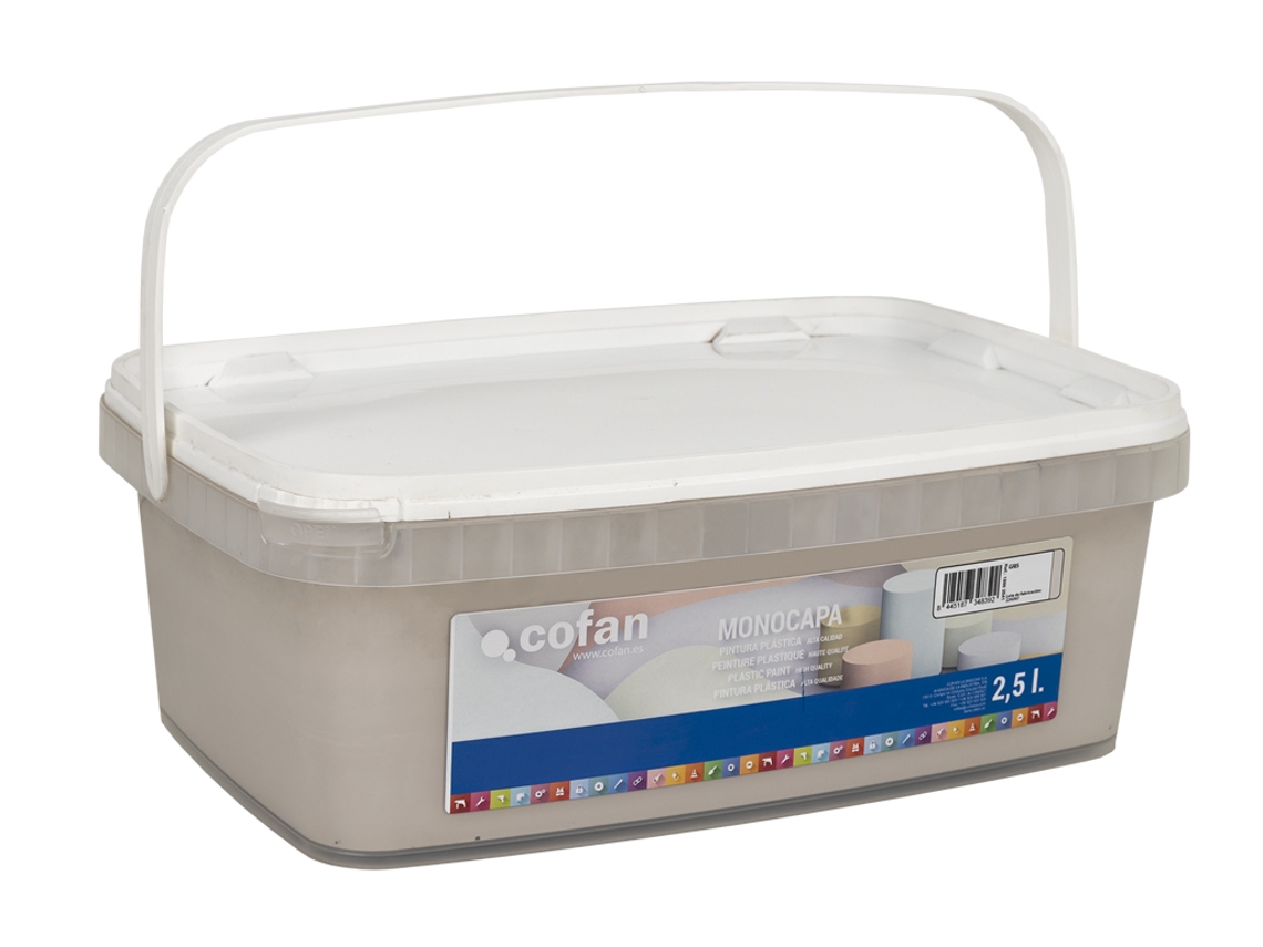 Pintura Plástica Monocapa para Interior | Varios Colores | Tamaño del envase 2,5 L