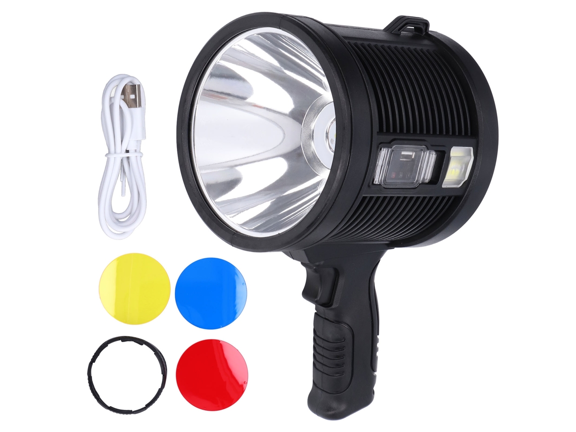 Foco Multifuncional P90 Con 6 Modos, Led, Energía Solar, Resistente Al Agua, Para Camping, Pesca Y Actividades Al Aire Libre.