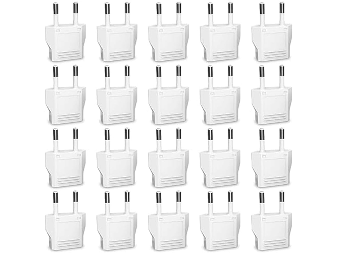 Adaptador Convertidor De Enchufe Blanco Para Europa, 20 Piezas, De Ee. Uu. A Ee. Uu.