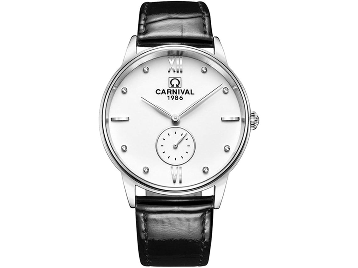 Reloj Masculino De Marca Ultrafino Con Pulsera De Cuero Negro Plata Blanco Yuysan