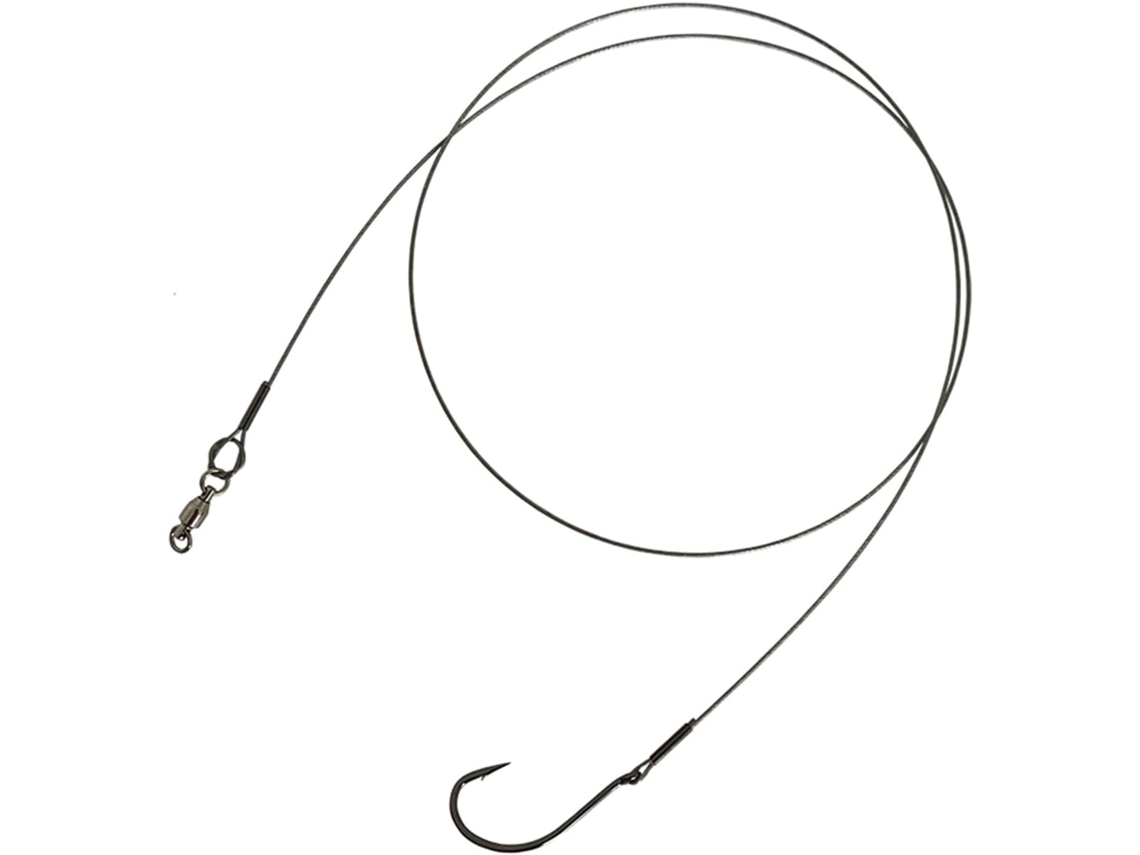 Juego De Anzuelos Pesca 3 Piezas, 70 Cm, Línea Acero Inoxidable, Alto Carbono, Con Púas N.° 15-28, Accesori...