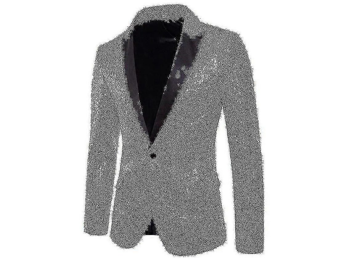 Chaqueta De Traje Para Homem De Lantejoulas Brilho Dourado Formal Festa Casamento Primavera Outono Tamanho Xxl