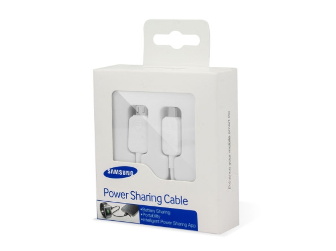 Cable SAMSUNG Power Sharing (MicroUSB - MicroUSB - 1.5 m - Blanco)