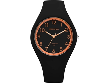 VEANXIN Relojes Deportivos para Reloj con Correa de Silicona Dulce Reloj de Pulsera Impermeable-Negro