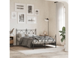 Estructura Cama Sin Colchón Con Estribo Metal Negro 120x190 Cm