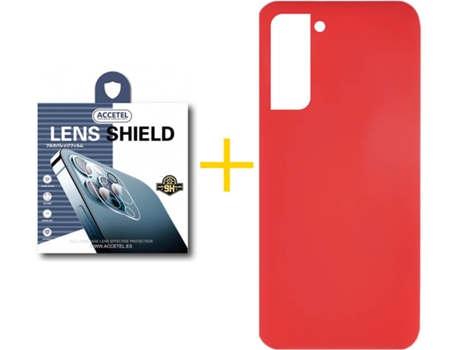 Carcasa + 1 Protector de Cámara para Samsung Galaxy S22 Plus 5G ACCETEL Rojo