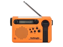 Radio de emergencia solar multifuncional BESTVITE de 2000 mAh con manivela y linterna (naranja)