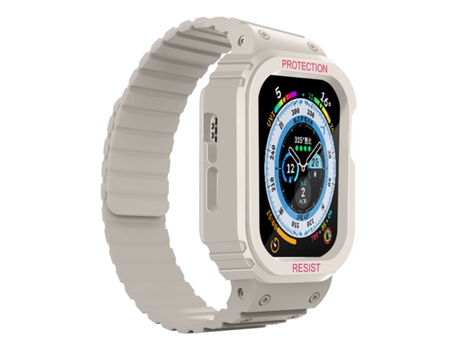 Correa de reloj de silicona con bisel integrado para Apple Watch Ultra 49 mm (Starlight)