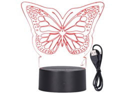 Luz nocturna LED 3D de mariposa colorida con toque e intermitencia, regalo de cumpleaños para niños