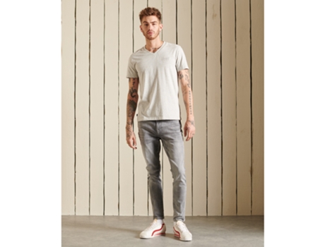 Camiseta para Hombre SUPERDRY (XXL - Algodón - Gris)