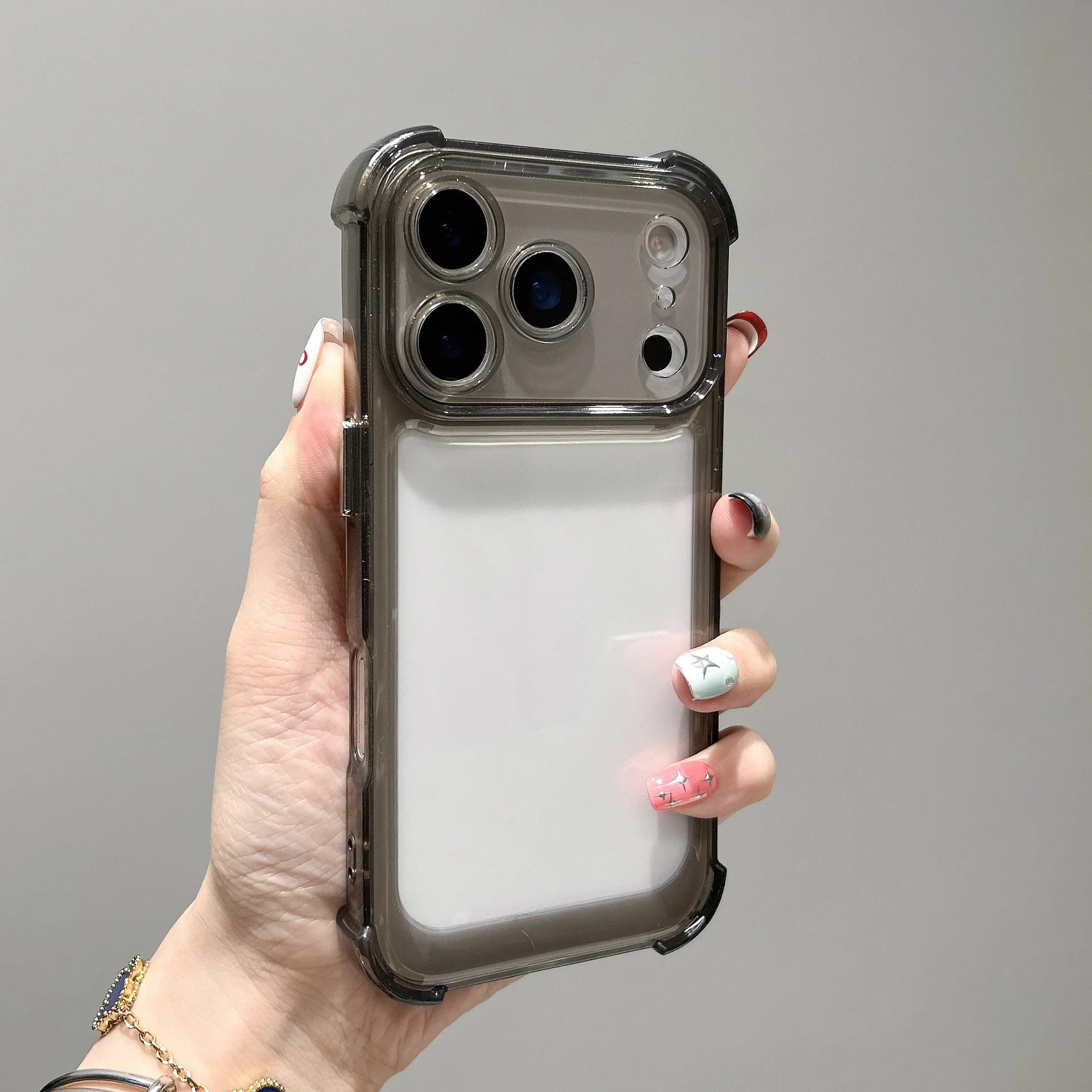 (iphone 13 Pro Max Negro) Funda Protectora A Prueba De Golpes Con Airbag En Las Cuatro Esquinas Y Marco Suave.