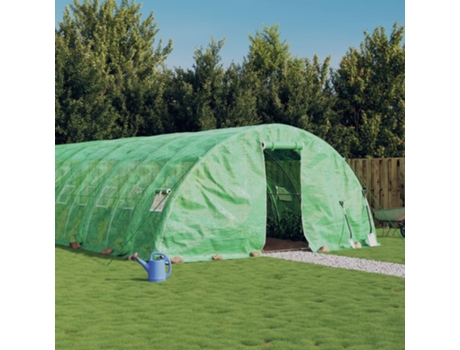 Invernadero VIDAXL con Estructura de Acero Verde 40 m² 8x5x2.3 m