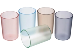 Vasos De Plástico Cómodos De Sujetar, Juego 5, Para El Baño, Superficie Lisa,