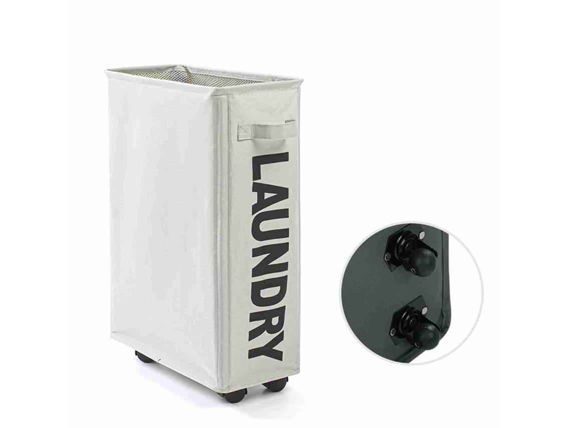 Cesto De Ropa Fino Y Plegable Con Ruedas Universales Y Tapa De Malla Para El Dormitorio.