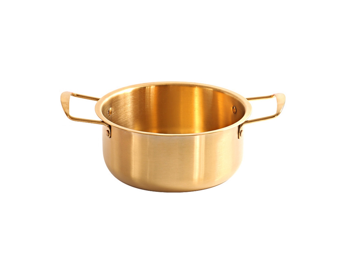 Olla De Acero Inoxidable Para Fideos Instantáneos Coreanos Ramen, Apta Para Cocinas De Inducción, Fácil De Limpiar.