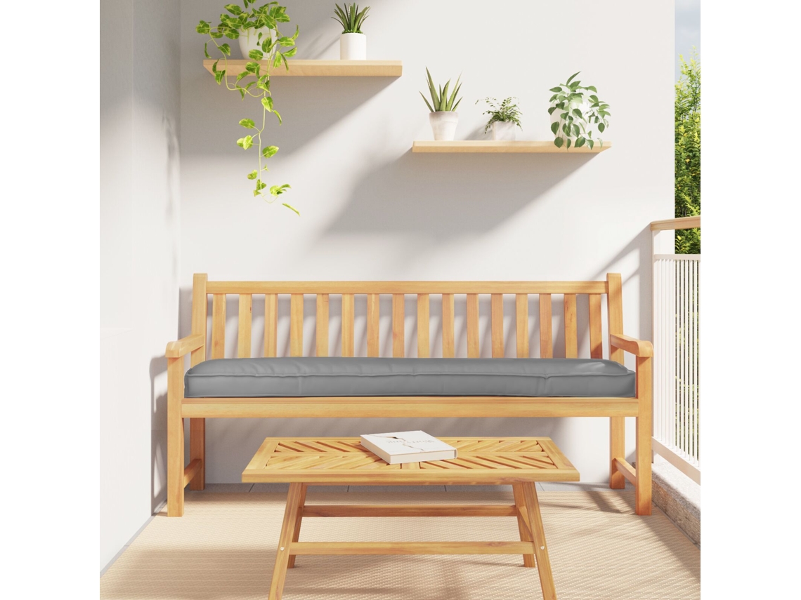 Cojines para palets de banco, 2 unidades, gris, 200 x 40 x 8 cm, tela Oxford, Lovely Home
