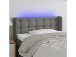 Cabecero Con Led De Tela Gris Oscuro 103x16x78/88 Cm