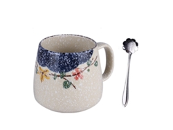 Cuenco de cerámica para sopa y arroz, estilo retro chino y japonés, pintado a mano, con estampado floral, versátil, para servir pequeñas bebidas calientes.