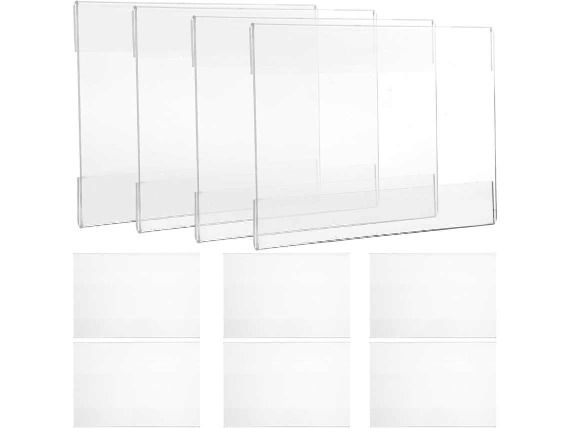 Juego De 10 Portatarjetas De Pared De Acrílico Transparente De 10 X 15 Cm, Grosor De 2 Mm.