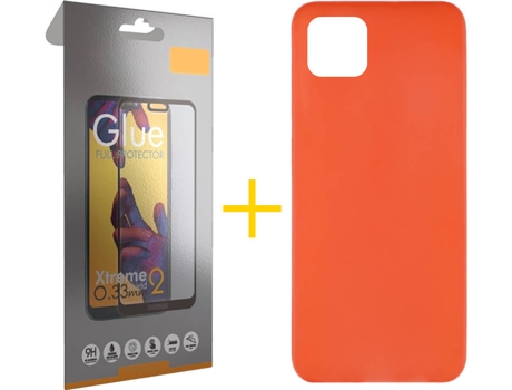 Kit Funda + Protector de Pantalla Samsung Galaxy A22 5G SKYHE Full (Rojo)