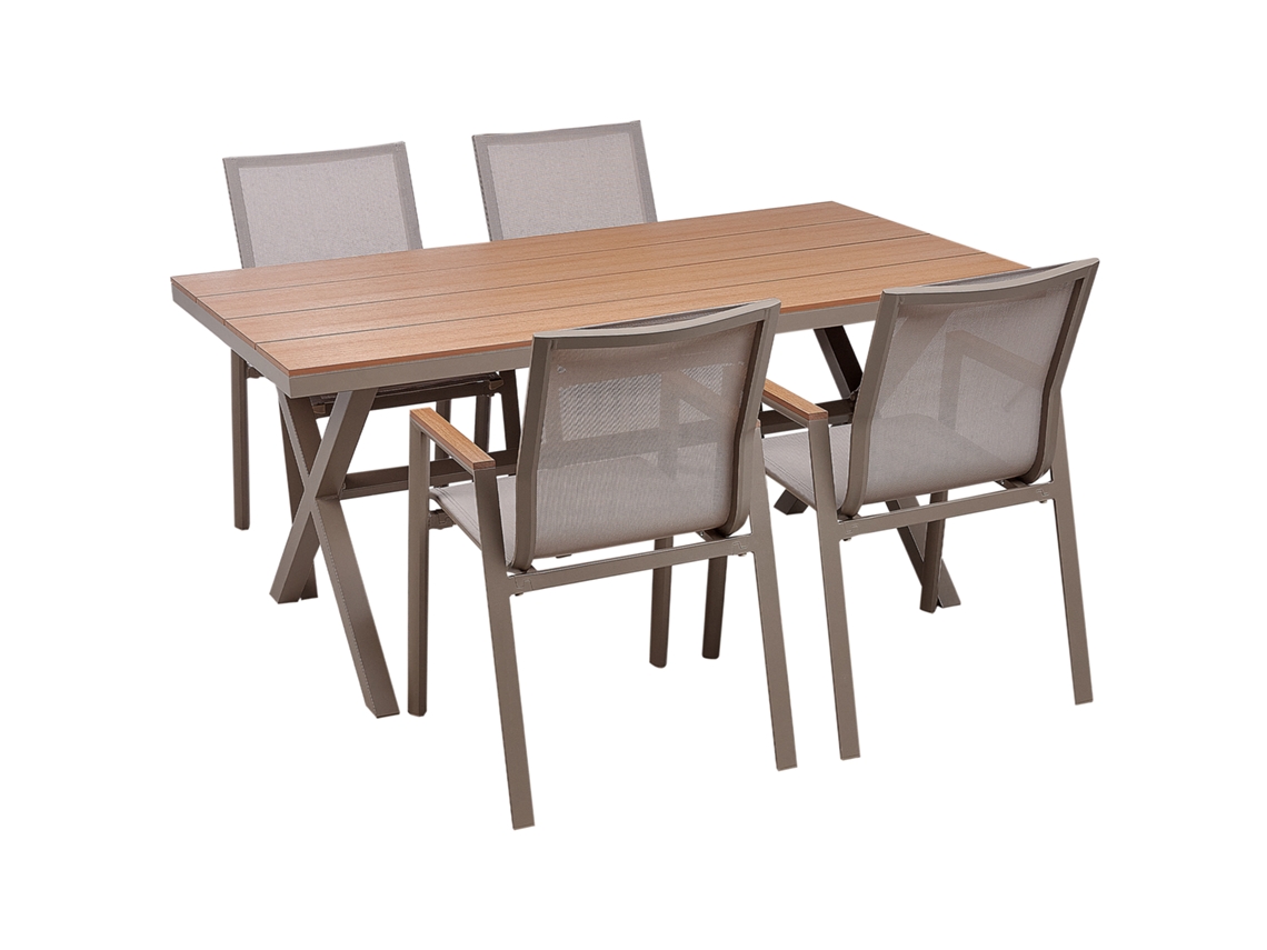 Conjunto de comedor Metal Gris BELIANI Tiano