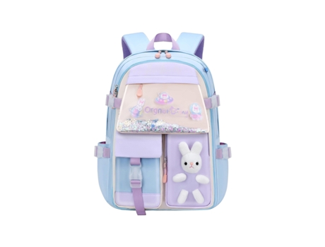 ELKUAIE Mochila para niñas de escuela primaria, mochila de conejito para niñas, bolsa para ordenador portátil para niños, mochila preescolar para j...