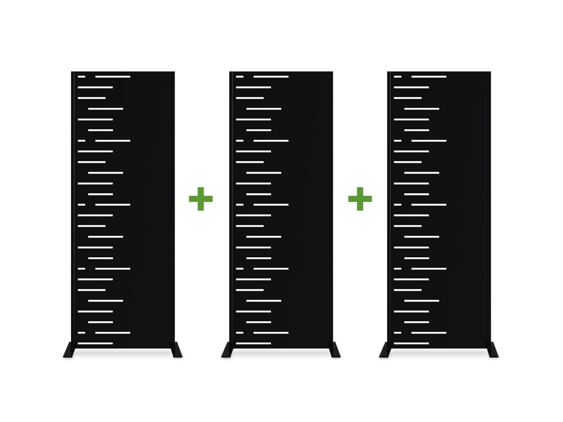 Juego de 3 paneles decorativos ARLBERG Negro Al.160cm patrones lado izquierdo