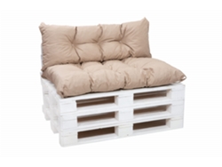 Conjunto cojines para palets Asiento 120x60 y Respaldo 120x40 cm Beige cojines sofá - cojín palet interior-exterior