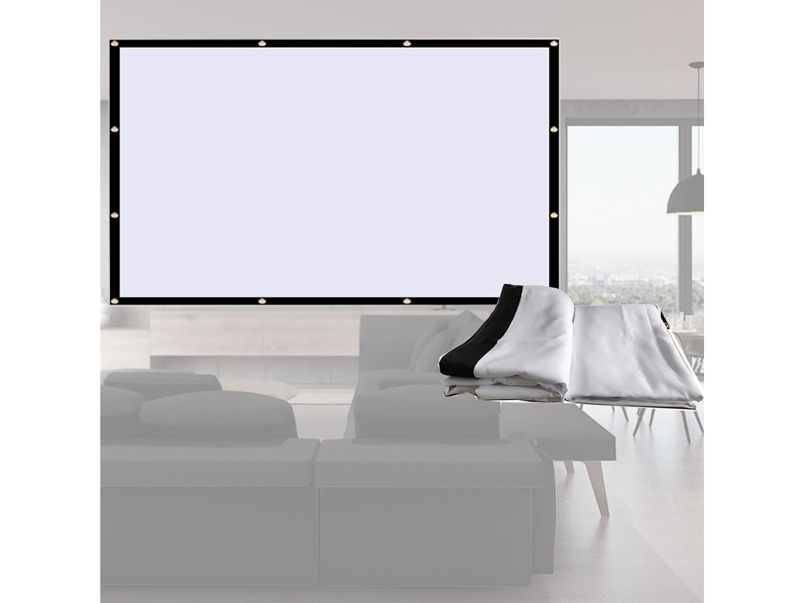 Pantalla De Proyección Plegable De 100, 120 Y 150 Pulgadas, Para Interiores Y Exteriores, Formato 16:9,
