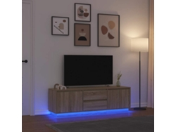 Mueble De Tv Con Luces Led 160,5x41x50 Cm Roble Sonoma