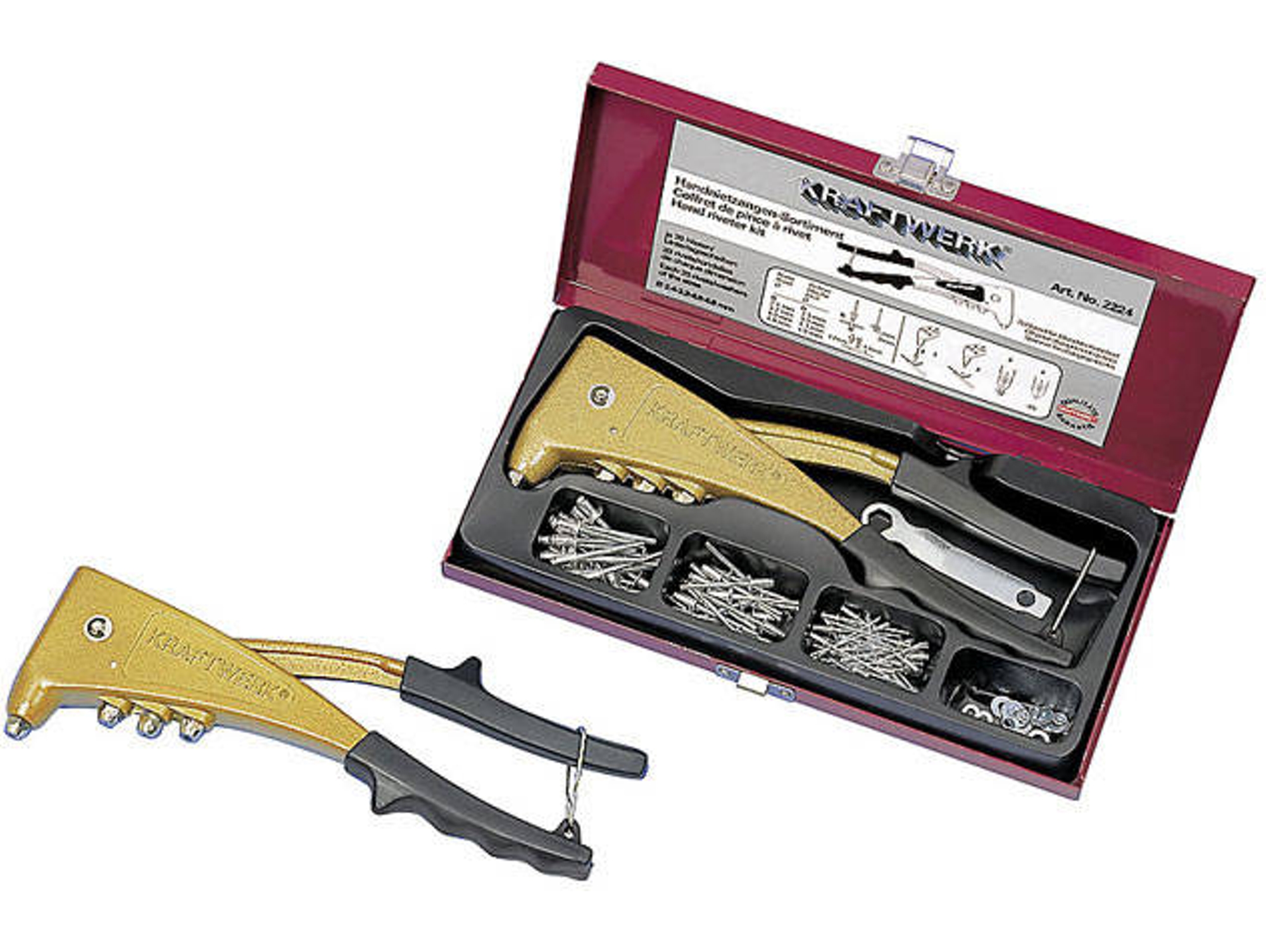 Estuche con Remachadora Manual y Remaches RAFTWERK 2224