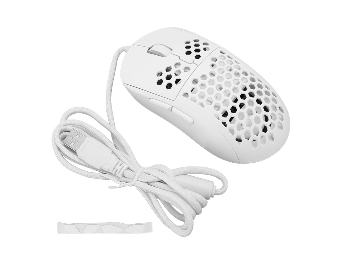 Mouse Sem Fio Ergonômico Branco Dpi Ajustável 6 Teclas Com Design Oco Plug And Play Para Jogos Escritório Estudo