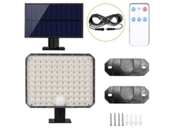 Lámpara solar exterior superbrillante con sensor de movimiento, 3 modos de iluminación, IP65, para jardín o pared. Aeuzwr