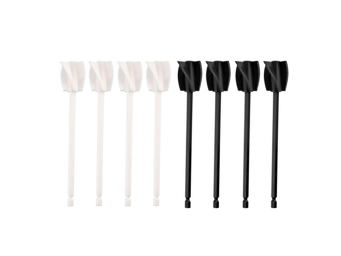 Accesorio mezclador de pintura para taladro, mezclador de hélice para pintura de resina epoxi, 4 unidades negras y 4 blancas.