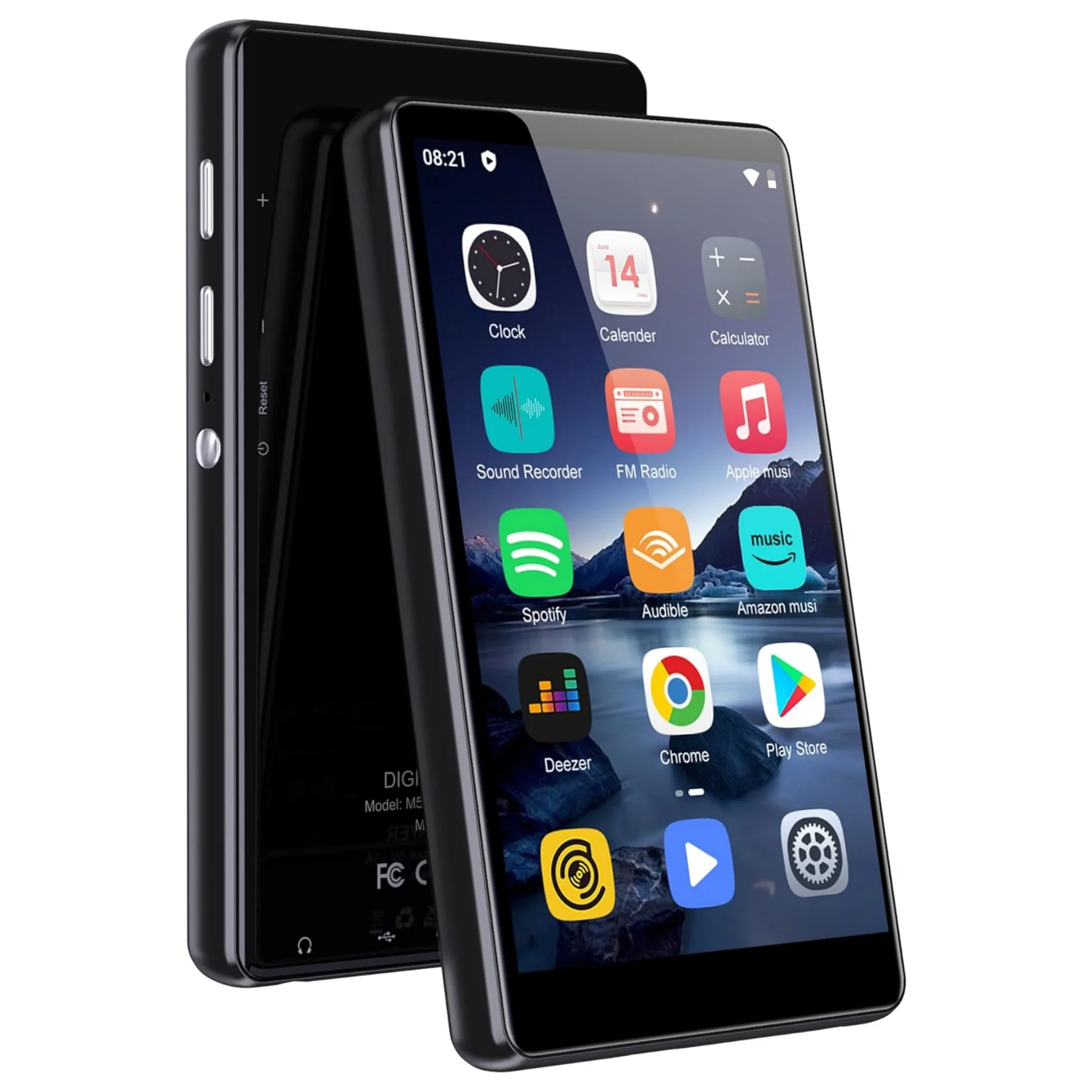 Reprodutor De Mp3 Android De 80 Gb Com Bluetooth E Wi-fi, Tela Sensível Ao Toque De 4 Polegadas, Preto.