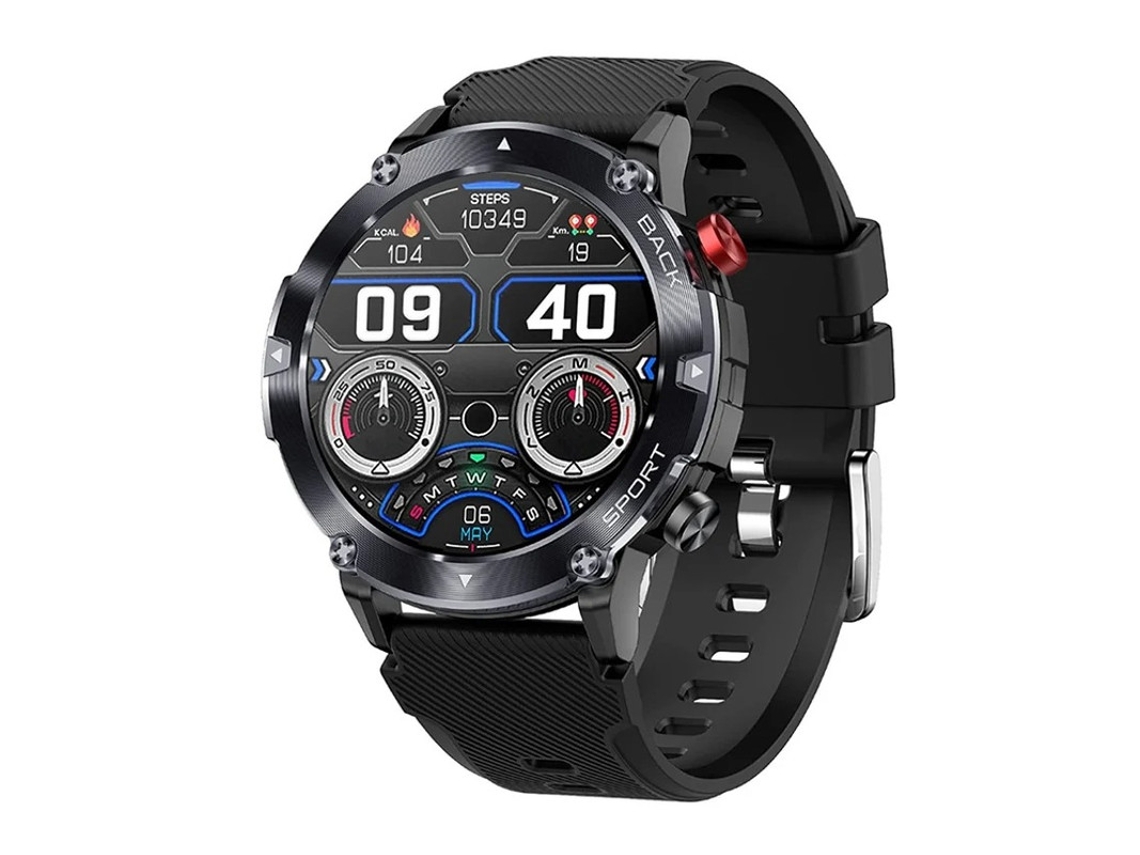 Reloj inteligente con llamadas Bluetooth, reproducción de música y funciones deportivas al aire libre, color negro Yizhood