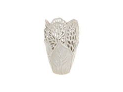 Jarron Ceramica Hoja Blanco 23x23x36cm
