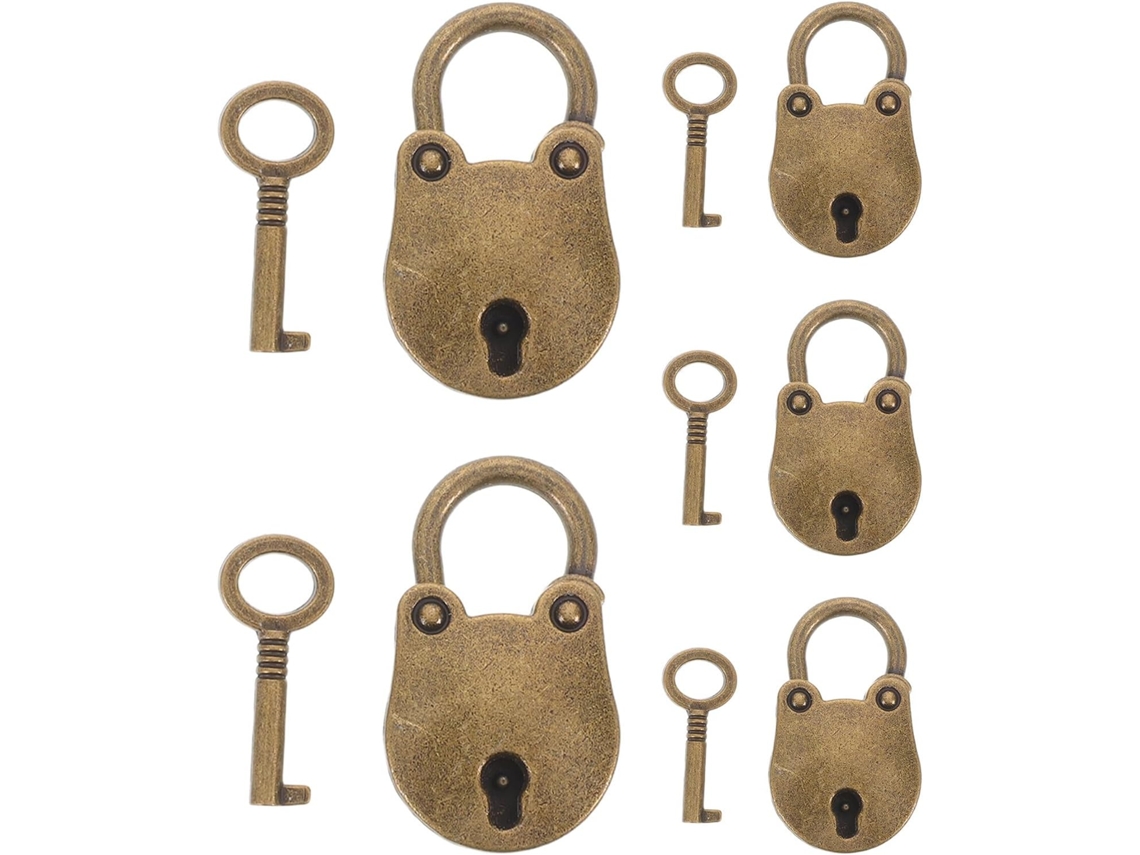 Candados 5 Vintage Llave Joyero, Diario Equipaje, Mini