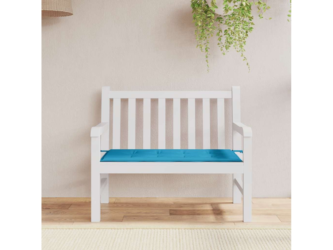 Cojín De Banco De Jardín Tela Oxford Azul 100x50x3 Cm