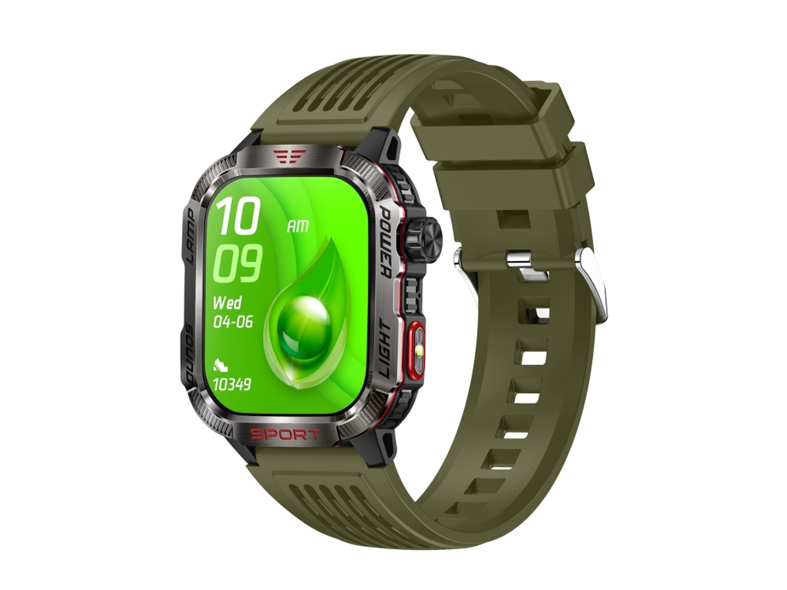 (verde) Reloj Inteligente Resistente Con Pantalla Ips De 2,01 Pulgadas Y Luz Detectora De Dinero Falso
