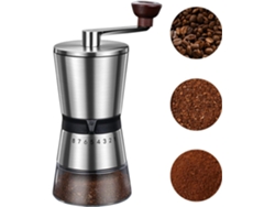 Molinillo de café manual con 8 niveles de molienda ajustables, funcionamiento con manivela, gran capacidad, portátil. Sfushos