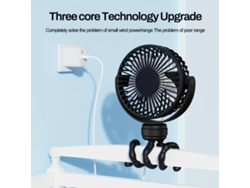 Ventilador ligero ideal para cochecitos, con clip a pilas y protector facial extraíble, fácil de usar y de larga duración. STELASPLEN