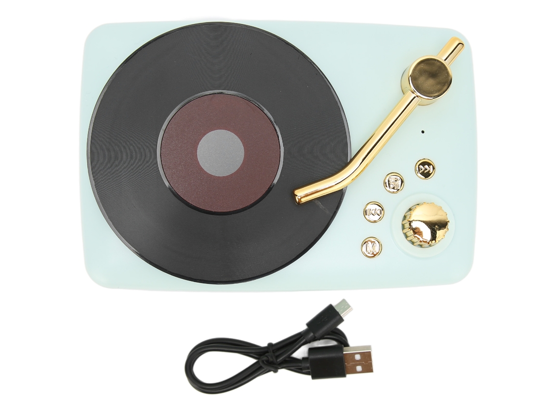 Mini Altavoz Bluetooth Inalámbrico Portátil, Diseño De Tocadiscos Retro, Carga Usb, Estéreo.