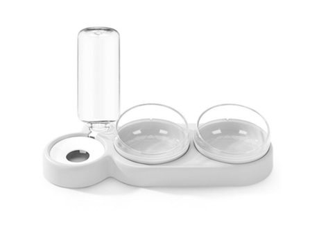 Comederos para Gatos, Comederos Inclinados para Perros y Comida para Gatos con Botella de Agua Automática para Gatos y Gatos Pequeños ELKUAIE