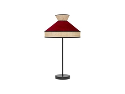 Lámpara de mesa Alto Fabrizio 1xe27 Natural/rojo 61x30x30 cm Fabrilamp